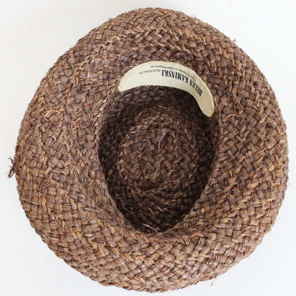 Helen Kaminski Hat Brown Raffia Wide Brim Sun Hat Beach Pool Vintage OS main image 7